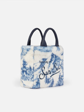 Pelzweiche Mini-Kosmetiktasche mit Toile-de-Jouy-Print