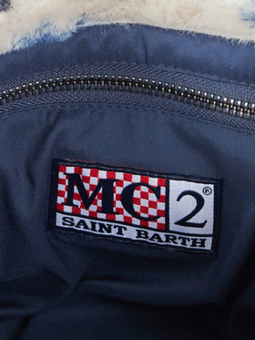 Pelzweiche Mini-Kosmetiktasche mit Toile-de-Jouy-Print
