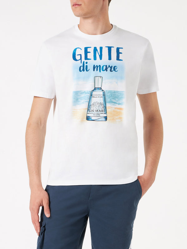 Man cotton t-shirt with Gente di Mare print | GIN MARE SPECIAL EDITION