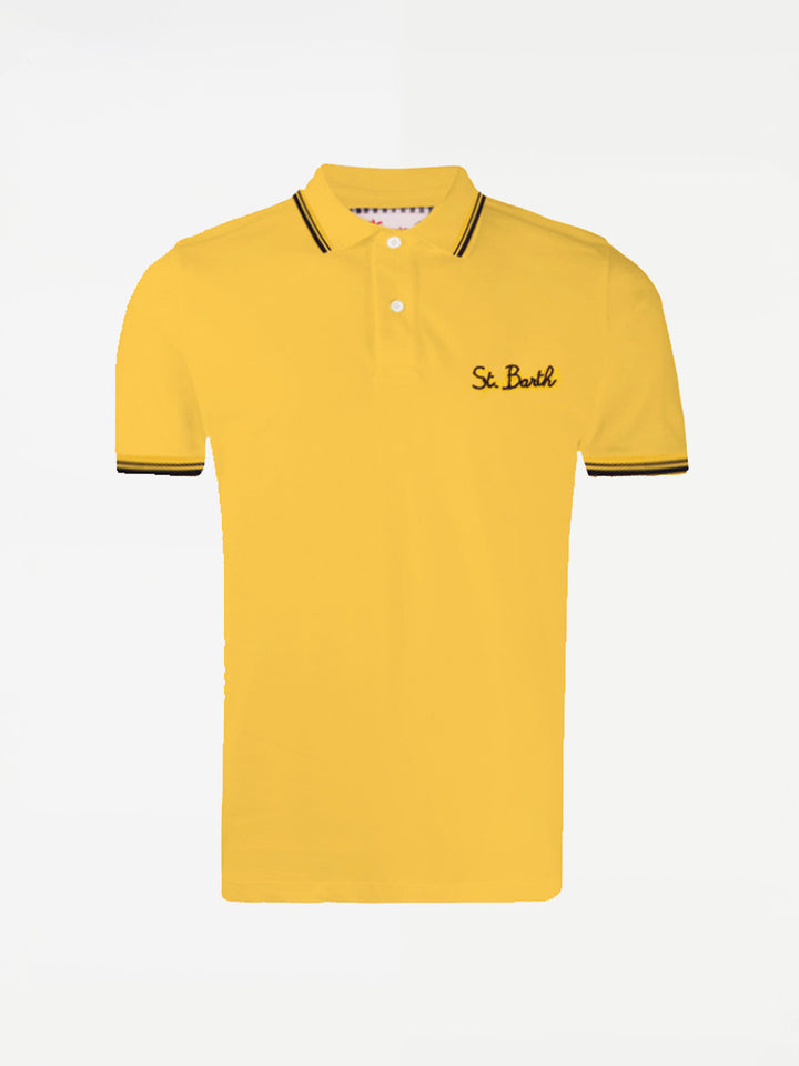 Stretch piquet polo with front embroidery - MC2 Saint Barth