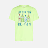 Man cotton t-shirt with Let the Fun Be-Gin print