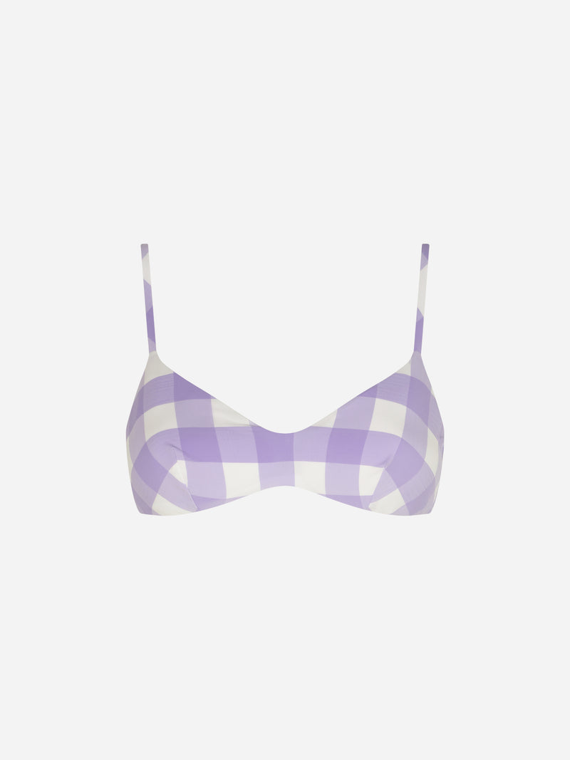 Lilac gingham bralette