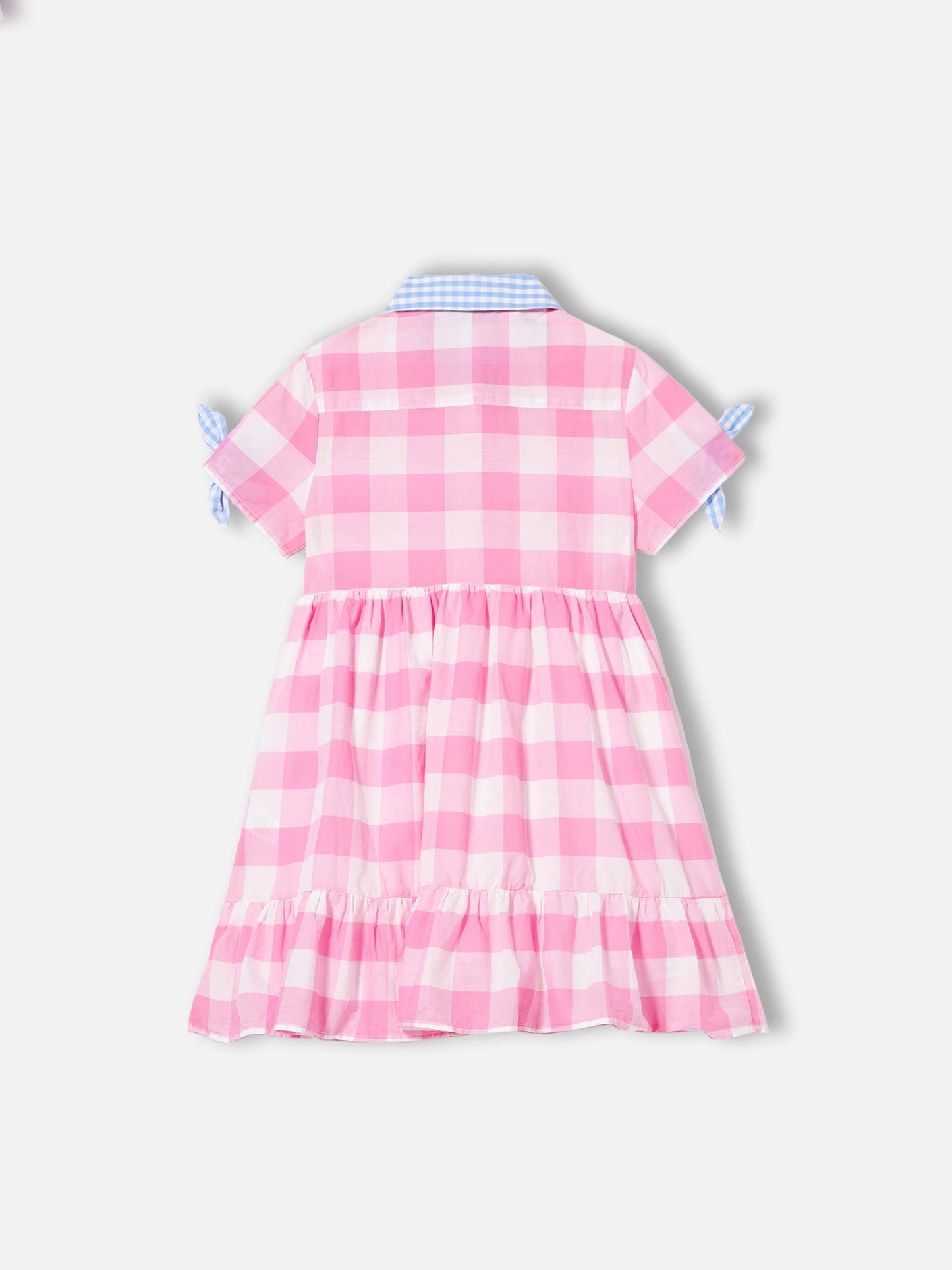 Gingham print girl dress