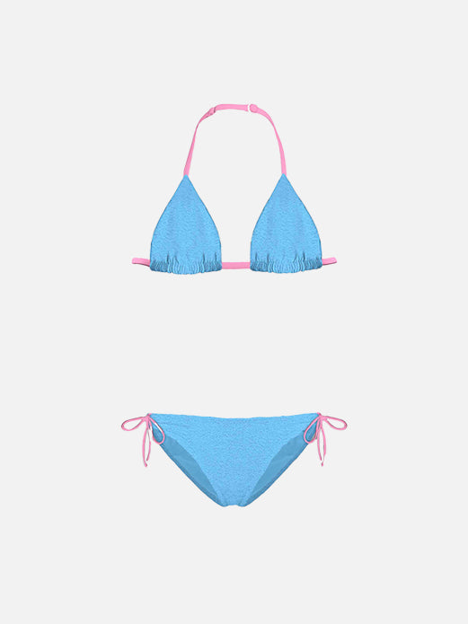 Girl light blue triangle bikini - MC2 Saint Barth