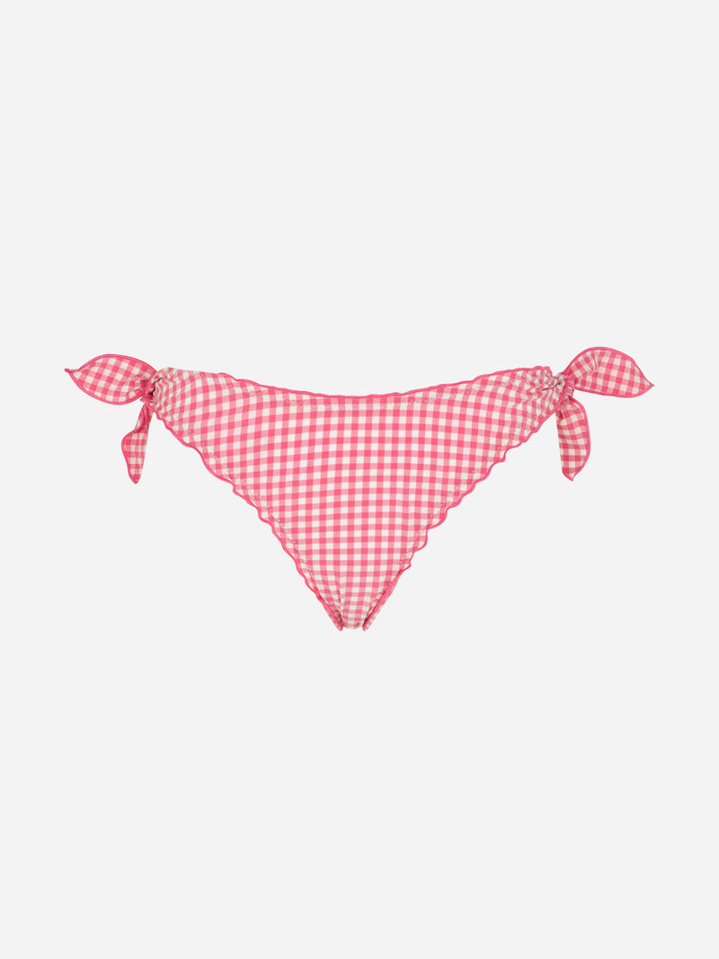 Pink gingham swim briefs