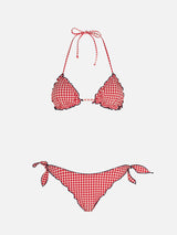 Damen-Triangel-Bikini mit Gingham-Print