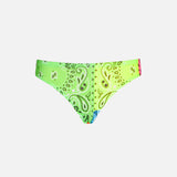 Slip da bagno da bambina con stampa bandana fluo