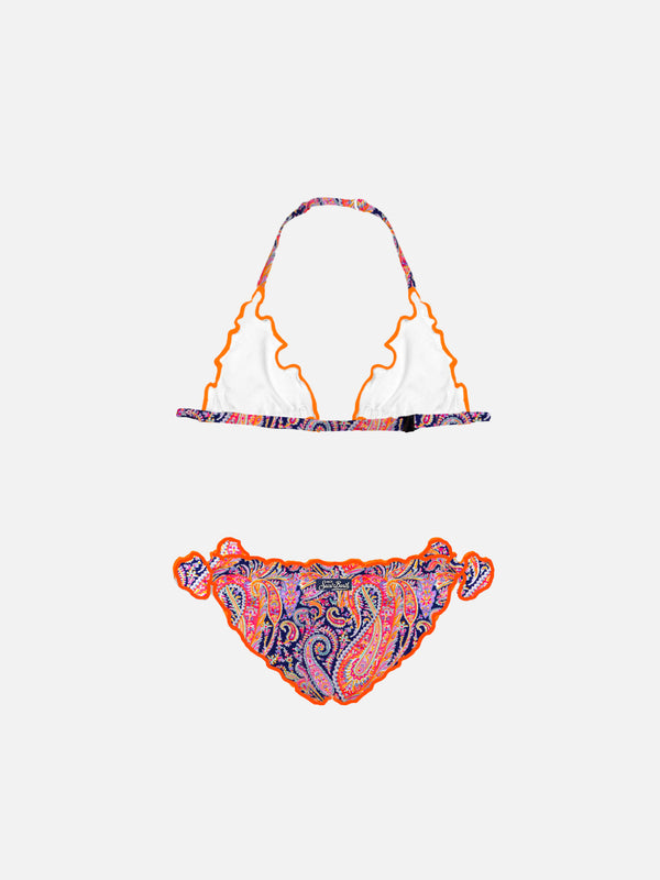 Mädchen-Triangel-Bikini mit Liberty-Print | Hergestellt aus Liberty-Stoff