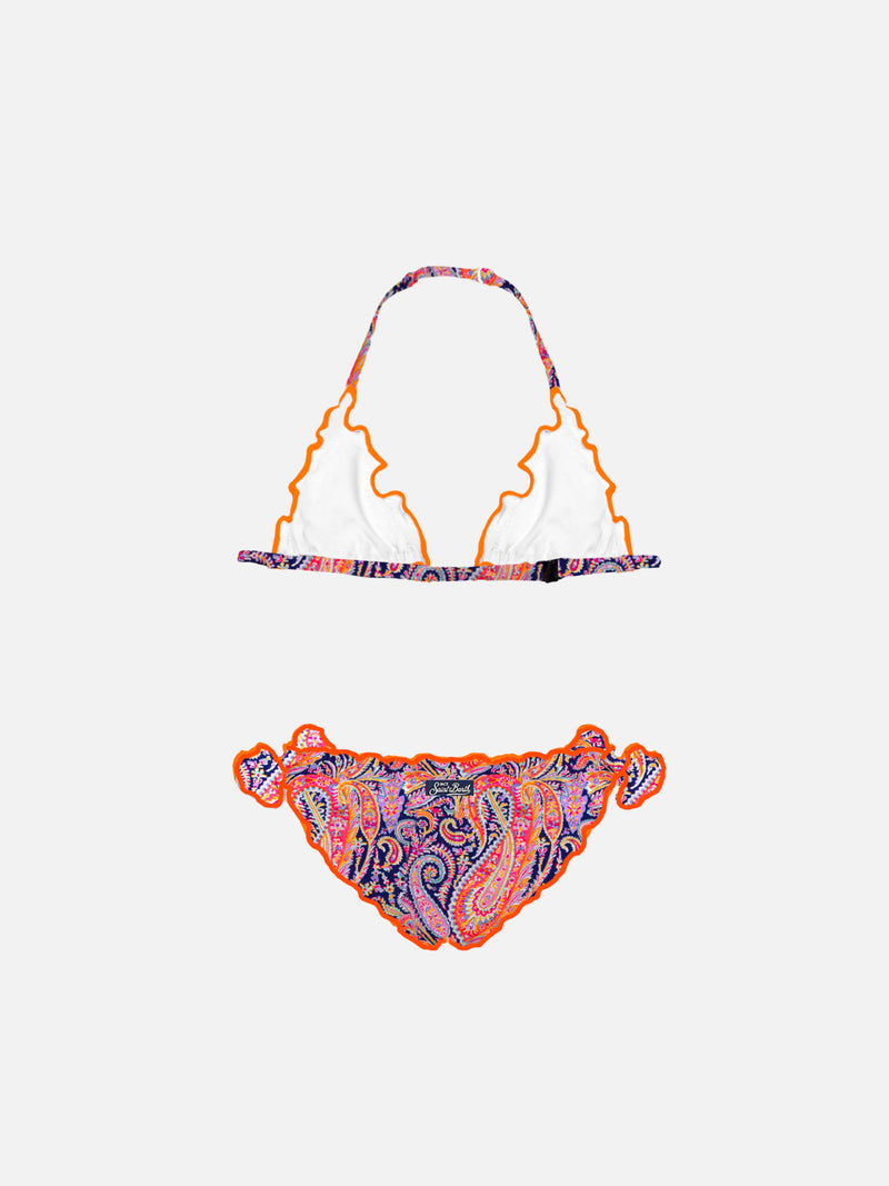 Bikini da bambina a triangolo con stampa Liberty | EDIZIONE SPECIALE LIBERTY