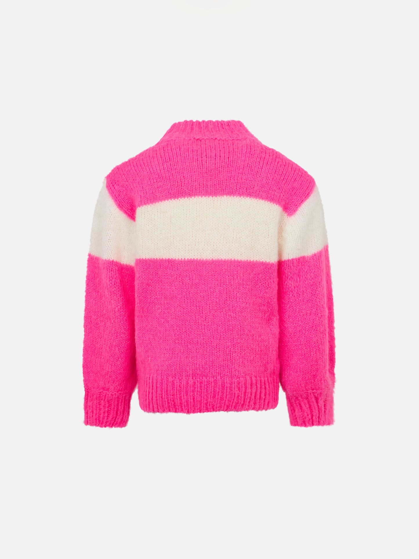 Morbida maglia da bambina dalla forma squadrata con stampa jacquard St. Barth