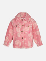 Sovracamicia da bambina in sherpa con stampa paisley