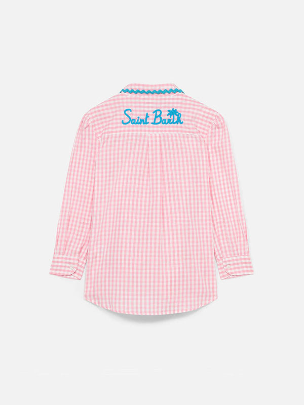 Girl shirt with gingham print