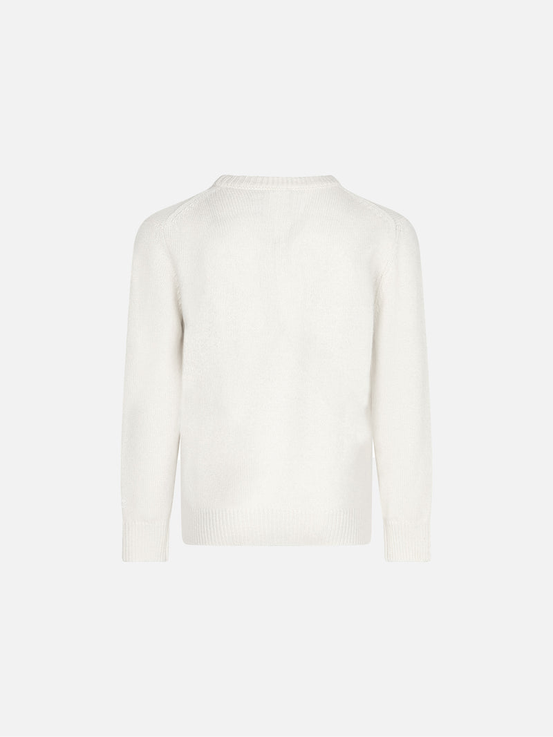 gIRL White sweater with L'Étoile lurex print