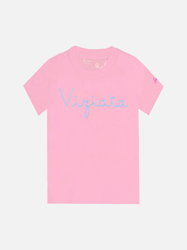 Pink  t-shirt girl s  with embroided writing