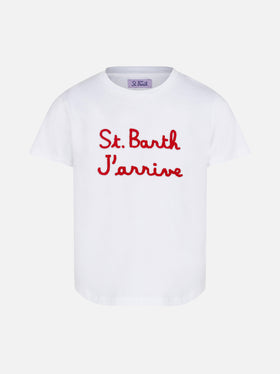 Embroidered girl's t-shirt St. Barth J'arrive