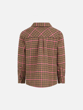 Girl overshirt with pied de poule print - MC2 Saint Barth