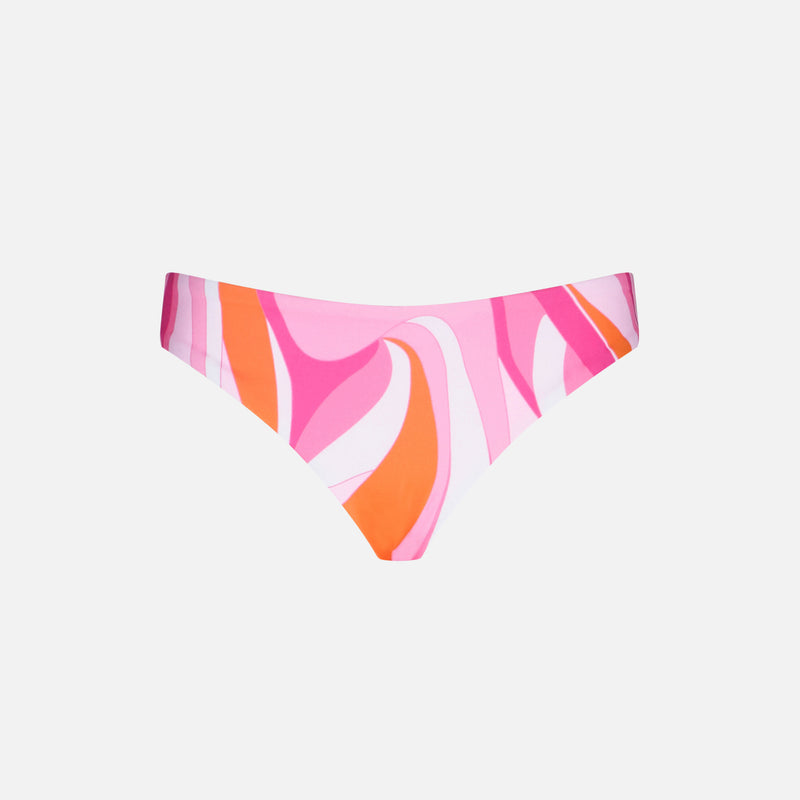 Slip da bagno da bambina con stampa onde multicolore