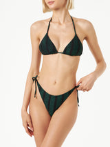 Gestreifter Triangel-Bikini für Damen aus Lurex