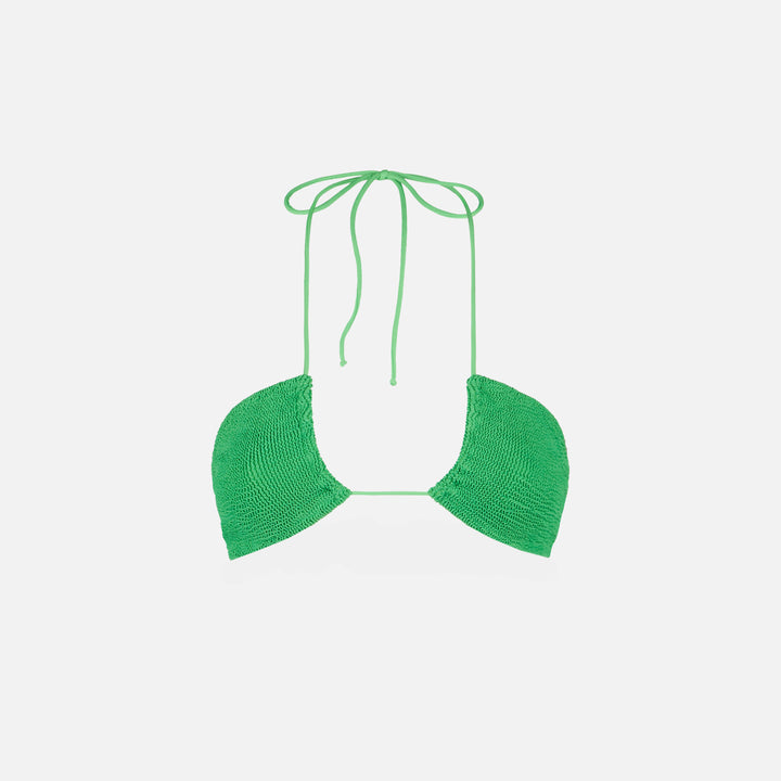 Woman green crinkle bandeau top