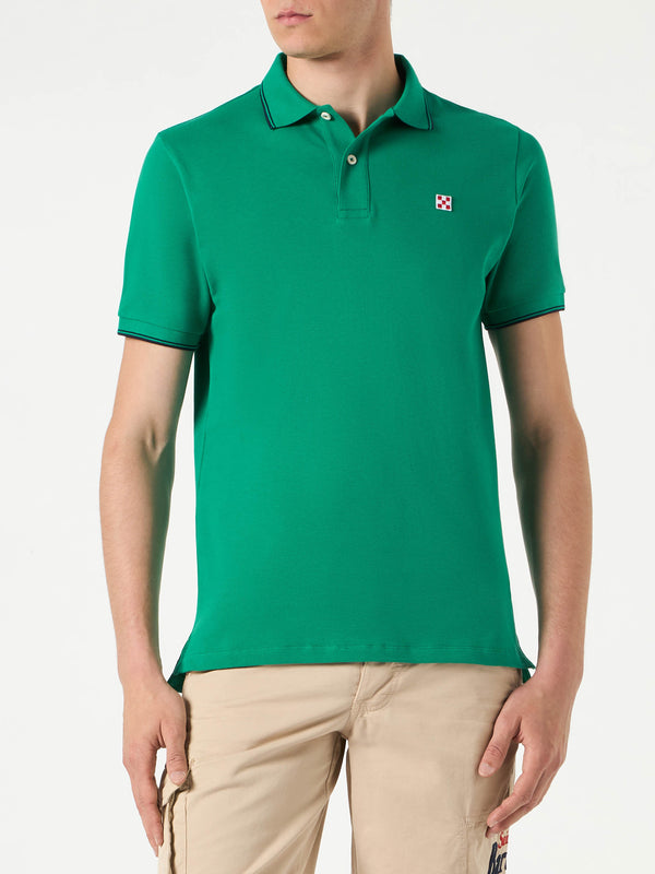 Polo piquet verde con logo St. Barth