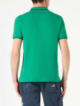 Green polo with St. Barth check logo - MC2 Saint Barth