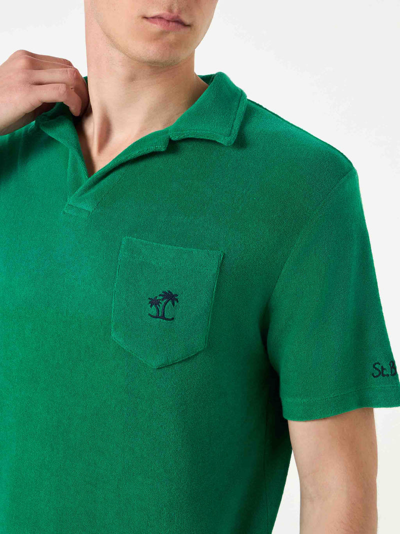 Polo da uomo in spugna verde