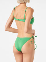 Woman green bralette bikini