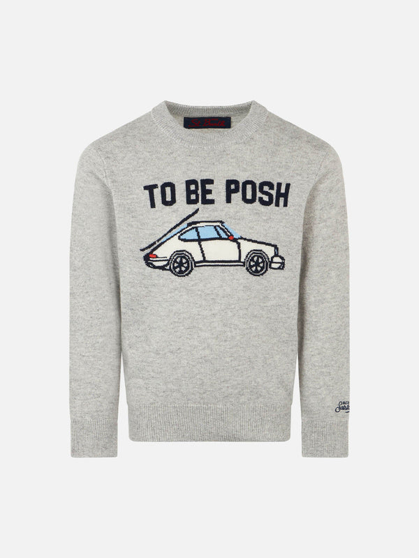 Grey boy sweater To be posh print