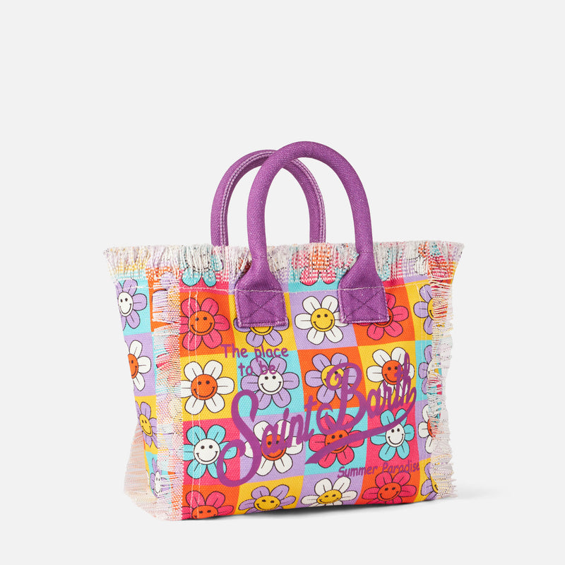 Colette-Canvas-Handtasche mit lächelndem Gänseblümchen-Print