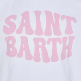 Girl cotton t-shirt with St. Barth groovy print - MC2 Saint Barth