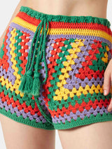 Multicolor crochet shorts