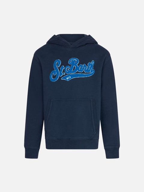 Boy navy blue hooded sweatshirt - MC2 Saint Barth