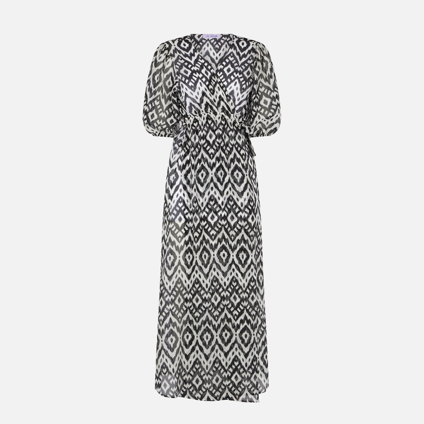 Cotton and silk long dress Bliss with ikat print - MC2 Saint Barth