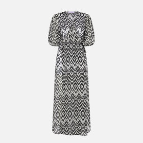 Cotton and silk long dress Bliss with ikat print - MC2 Saint Barth