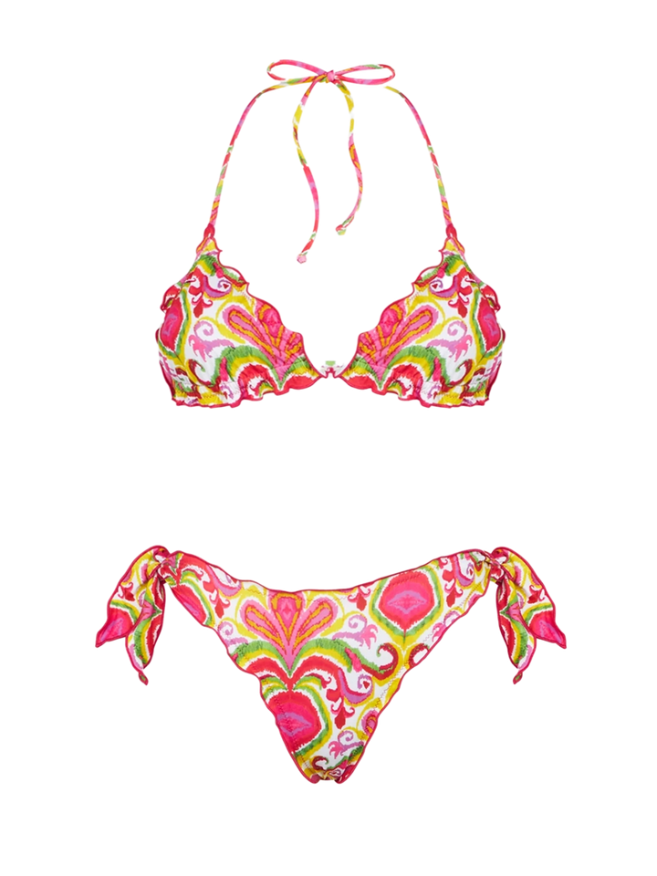 Damen-Triangel-Bikini mit Ikat-Print