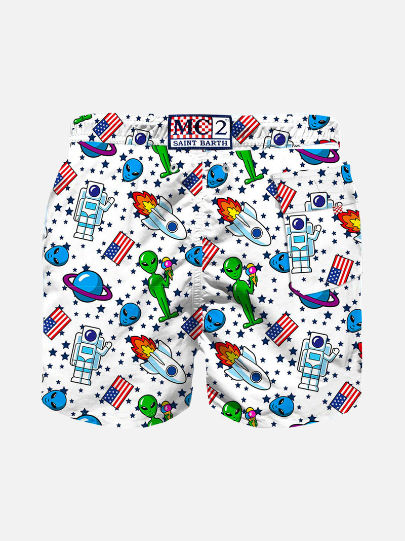 Badeshorts für Jungen mit Weltraum-Print