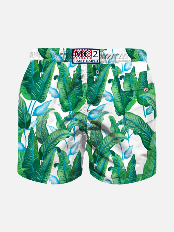 Costume da bagno da bambino con stampa tropicale