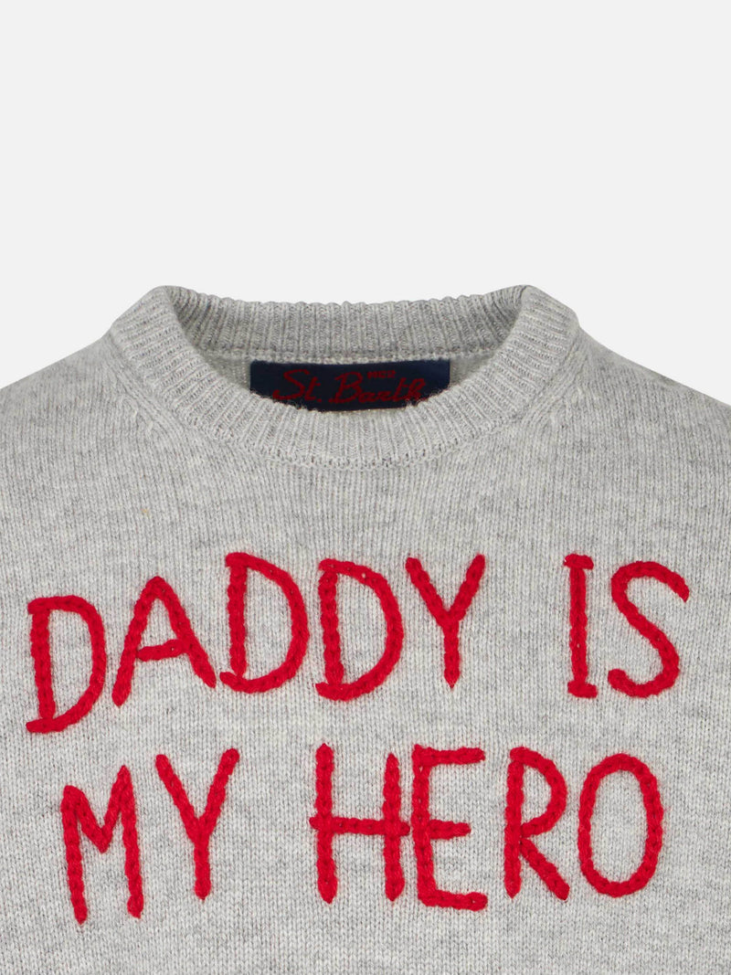 Maglia da bambino con ricamo Daddy is my hero