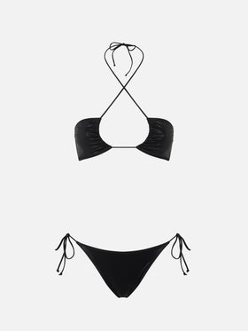 Schwarzer Bandeau-Bikini Lamina für Damen