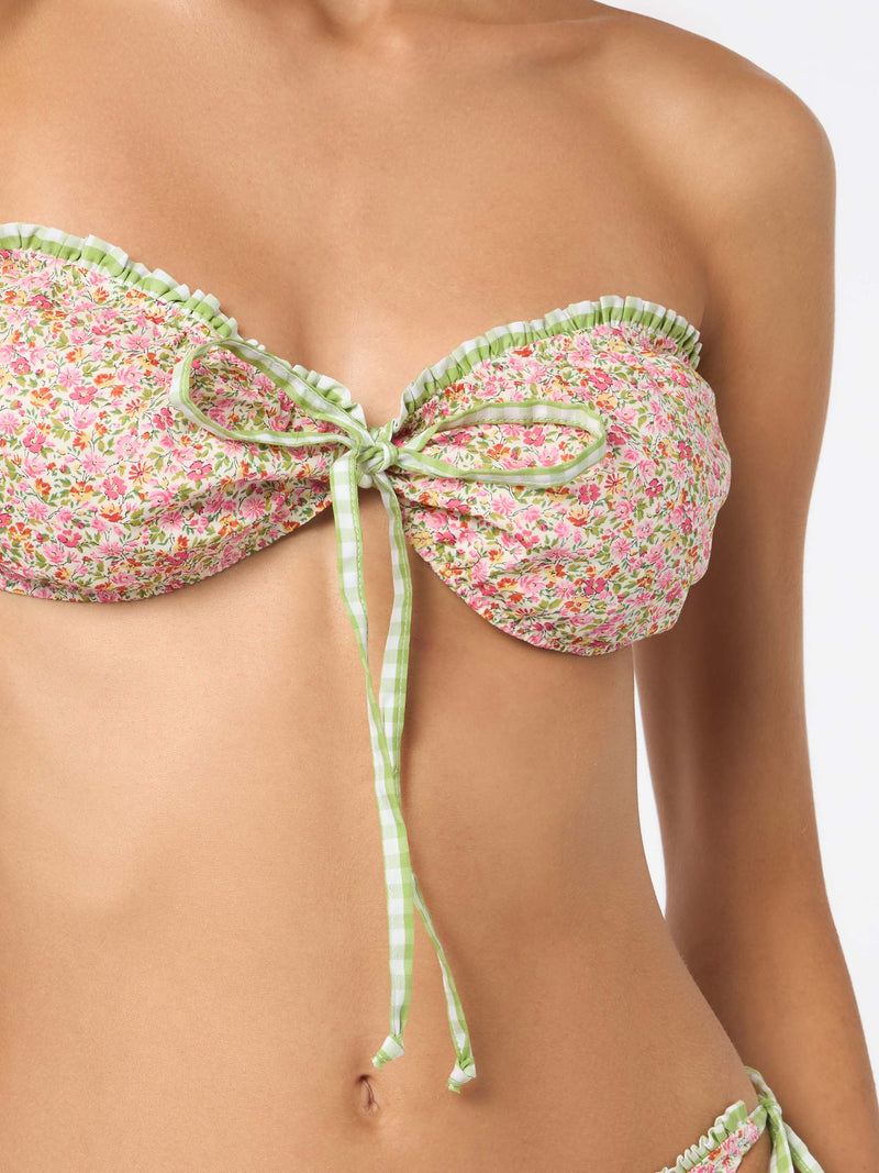 Bikini da donna a triangolo con stampa Liberty | Realizzato con tessuto Liberty