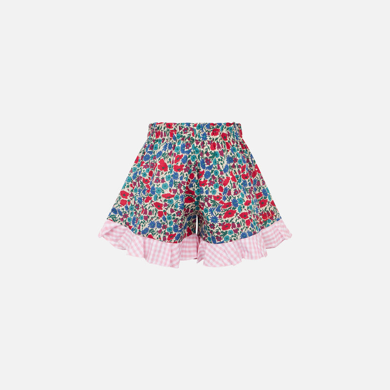 Mädchen-Shorts aus Baumwolle mit Rüschen | Hergestellt aus Liberty-Stoff