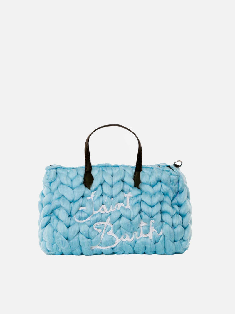 Borsa Vivian jumbo in tricot azzurro