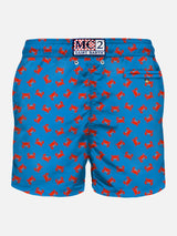 Light fabric man swim shorts crab print