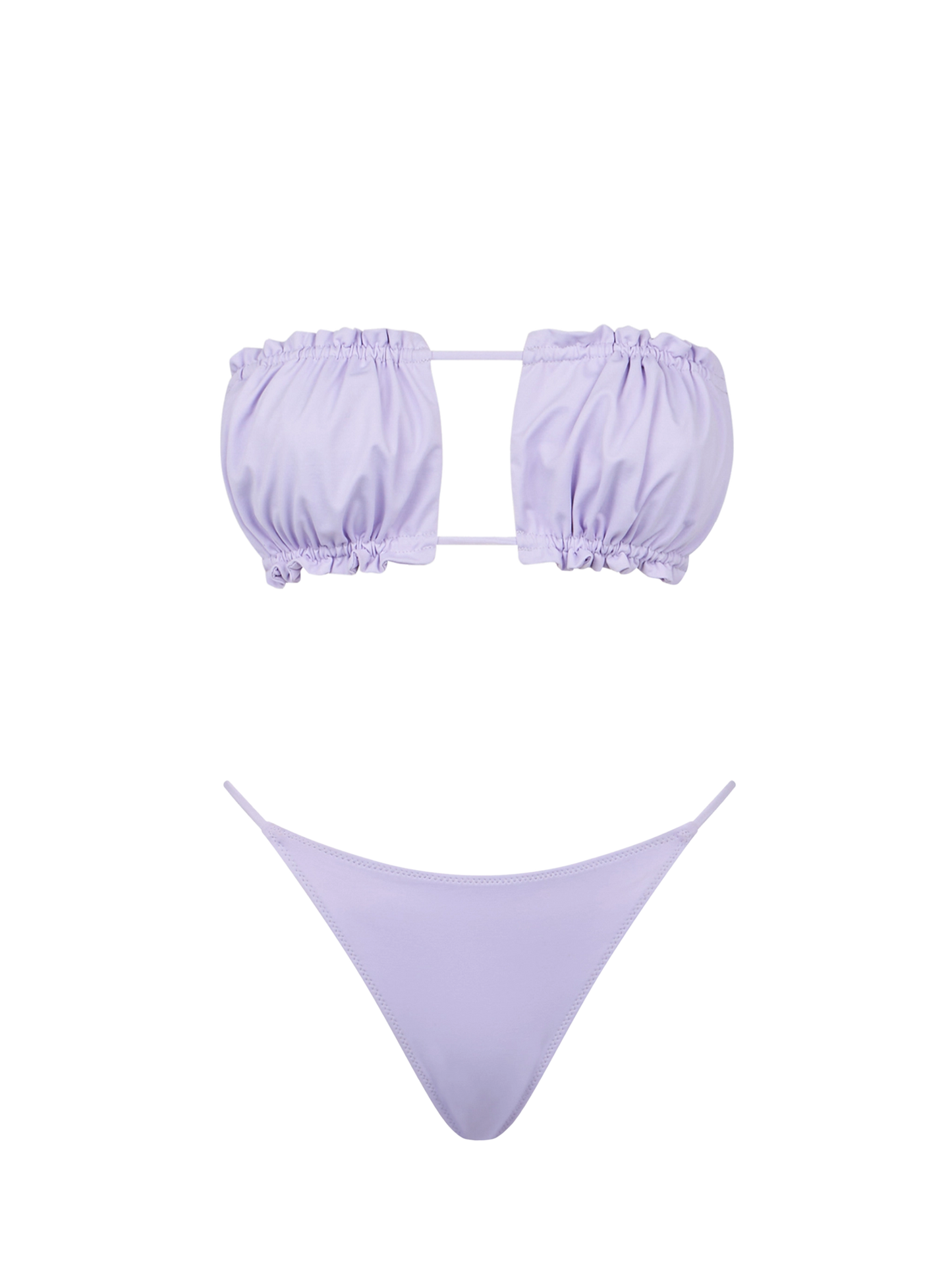 Woman lilac bandeau bikini