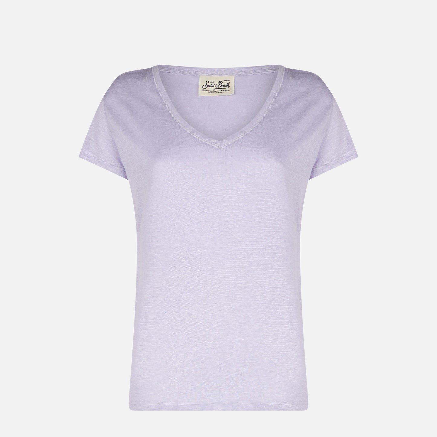 Lilafarbenes Leinen-T-Shirt für Damen Eloise