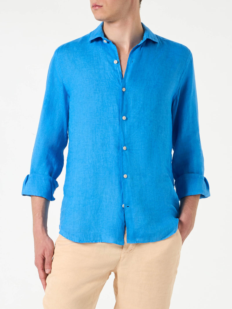 Camicia da uomo Pamplona in lino bluette