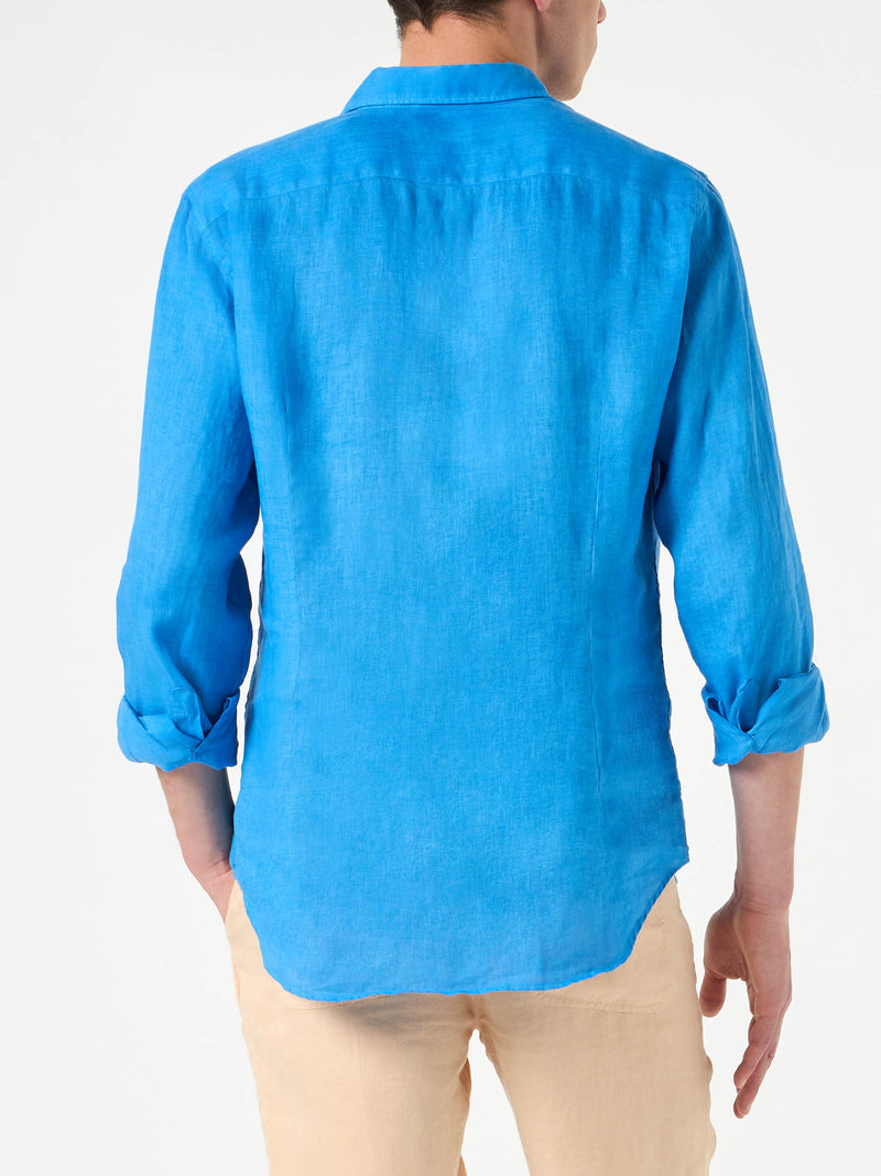 Camicia da uomo Pamplona in lino bluette