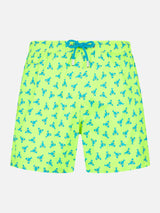 Bequeme Herren-Badeshorts aus leichtem Stoff mit Hummer-Print