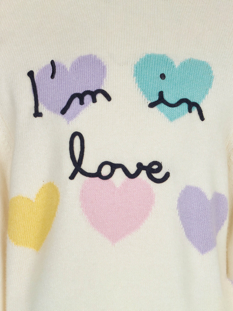 Maglia da bambina con stampa cuori e ricamo I'm in Love