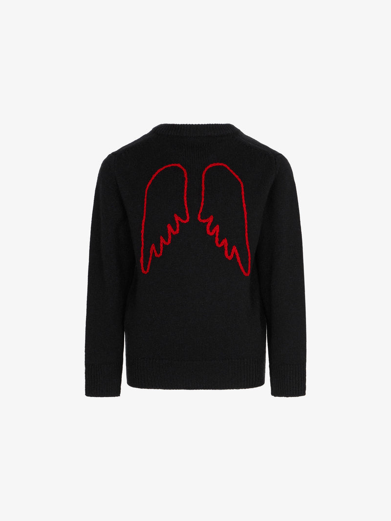 Kid sweater with Lucifer embroidery